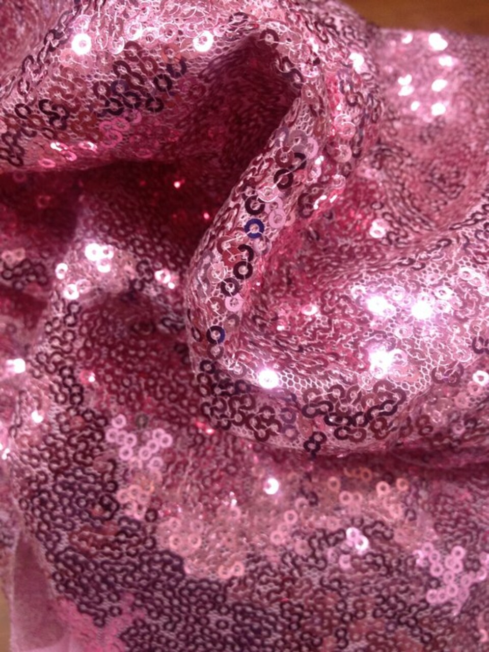 1 Yard Pink Glitz Sequin Fabric Sparkly Spangle Mesh for Costumes Decor Crafts 55 Inch Width
